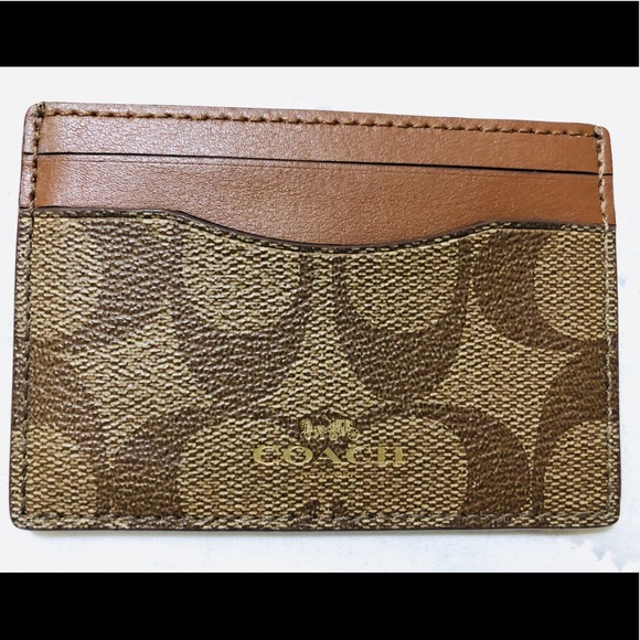 Coach Peyton Signature PVC Card Case F63279 Khaki - Picture 6 of 6